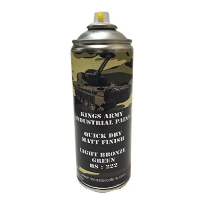 Image of M Kings Army Light Bronze Green Bs 222 Military Matt Spray Paint 400ml Vehicle Paint, Airsoft, Paintball, Model Maker Fishing
