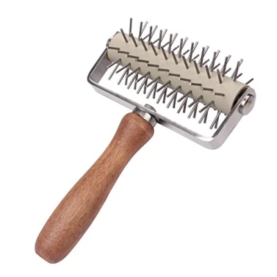 Image of Handle Roller Docker Stainless Steel Pizza Dough for Homemade Cake Pie Bread Pastry Baking Tool