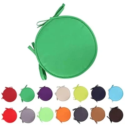 Image of YOUGANG 2 Pack Indoor/Outdoor Chair Seat Pads with Ties,30/38cm Round Cushions Garden Patio Cushions,Non Slip Stool Pad (Green,38cm)