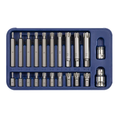 Image of Sealey Premier Ribe Bit Set 22pc 3/8&quot; &amp; 1/2&quot;Sq Drive
