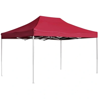 Image of vidaXL Professional Folding Party Tent Aluminium 4.5x3 m Wine Red