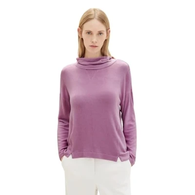 Image of TOM TAILOR Women&#039;s 1039076 Long Sleeved T Shirt, 33963 Mauvy Plum Melange, S