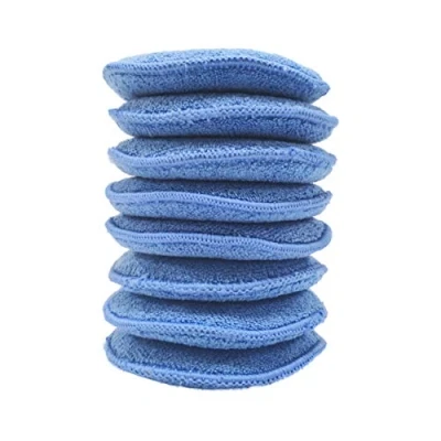 Image of Polyte Microfibre Detailing Wax Applicator Pad 8 Pack, 13 cm (Blue)