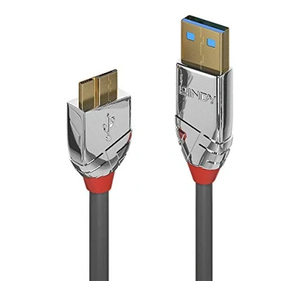 Image of LINDY USB 3.2 Type A to Micro B Cable, Cromo Line Grey, 3m