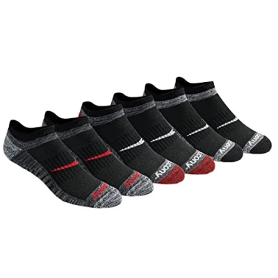 Image of Saucony Men&#039;s 6 Pack Performance Comfort Fit No Show Socks, Red Assorted, Size: 9.5 11.5