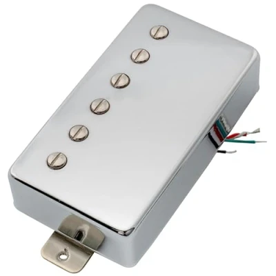 Image of Artec VH59 Vintage Tone Covered Alnico 5 Humbucker Neck Pickup 7.4K for Les Paul Style Electric Guitar, Chrome