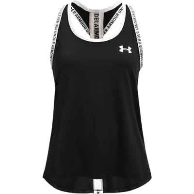 Image of Under Armour Girls Knockout Workout Tank Top For Essential Gym Clothes, Black, YXS