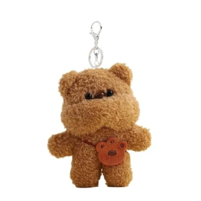 Image of Asukohu Key Chains for Women, Plush Bear Charm Keychain Soft Stuffed Ornament Keyring Lovely Pendants Decoration Purse Bag Backpack Handbag
