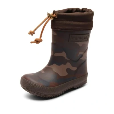Image of Bisgaard Thermo Wellies for kids, Size: 2.5, Khaki Natural rubber