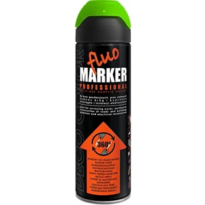 Image of DECO COLOR LINE Marker Spray Paint 500ml Surveying Warehouse Road Works Forestry Fluo Marking (Green)