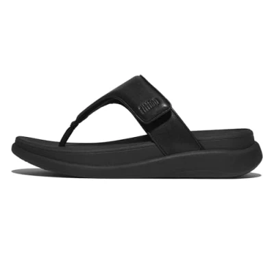 Image of Fitflop Women&#039;s F Mode GO Adjustable Flatform Toe Post Sandals, Black, 9 UK
