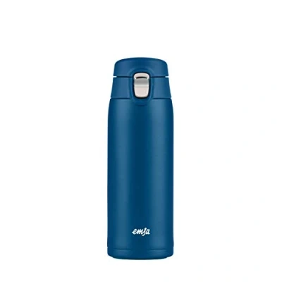 Image of Emsa N21509 Travel Mug Light Thermal/Insulated Made of Stainless Steel, 0.4 litres, 8 Hours Hot, 16 Cold, 100 Percent Leak Proof, Dishwasher Safe, Flip Closure System, Blue, Pack 1