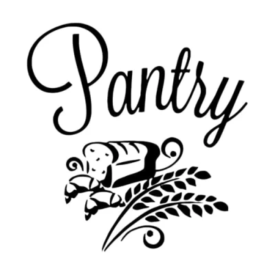 Image of Pantry Vinyl Wall Decal Sticker for Glass Door Farmhouse Kitchen Decor Organization Bread Decals Small 28x29cm