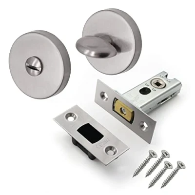 Image of EAI Tubular Deadbolt Bathroom Kit 101mm Case 82mm Backset Satin Stainless