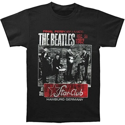 Image of The Beatles Men&#039;s Star Club Short Sleeve T Shirt, Black, Small