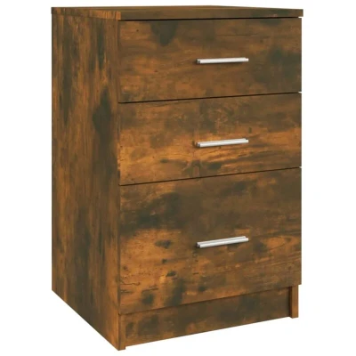 Image of vidaXL Bed Cabinet Smoked Oak 40x40x63 cm Engineered Wood