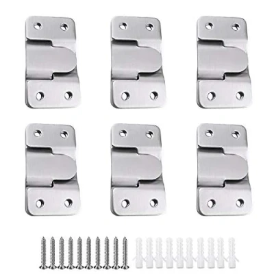 Image of MZMing 6 Pairs [12 Pack] Flush Concealed Mount Bracket Interlocking Hang Buckle Headboard Furniture Connector Stainless Steel Wall Hardware Hanging for Pictures Mirrors Frames etc.