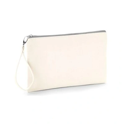 Image of Westford Mill Canvas Wristlet Pouch Natural/Light Grey