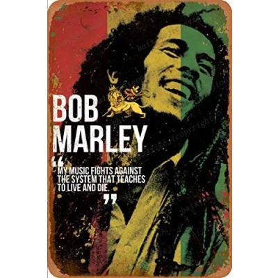 Image of Cimily Bob Marley Vintage Tin Signs Poster Retro Metal Sign Plaque Art Wall Decor 8x12 Inch