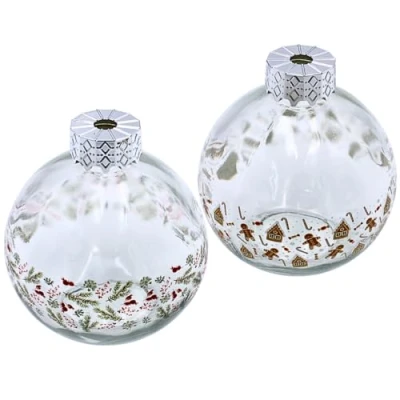 Image of Drinking Glass Christmas Bauble with Straw Set of 2, Transparent Decoration, L/W/H 10 x 20 cm, Capacity 220 ml
