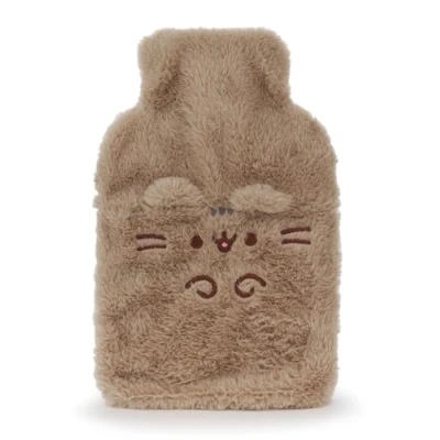 Image of Pusheen Womens Hot Water Bottle Ladies &amp; Girls Furry Heat Pad in Brown Insulated Plush Loungewear Accessory for Self Care Cat Kitten Merchandise Apparel Gift Adults and Children
