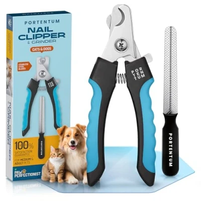 Image of PORTENTUM Dog Nail Clippers for Large and Medium Breed (6&quot;) Professional Pet Clipper Suitable Cats, Rabbits Guinea Pigs with Safety Lock Protective Guard to Avoid Over Cutting