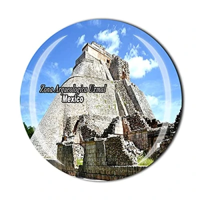 Image of Zona Arqueologica Uxmal Mexico Fridge Magnet Crystal Tourist Souvenir Gift Collection Refrigerator Magnetic Sticker