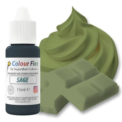 Image of Colour Flex Sage Oil Based Food Colouring Gel For High Fat Foods; Buttercream, Chocolate, Sugarpaste, Fondant, Icing, Batter &amp; More 15ml