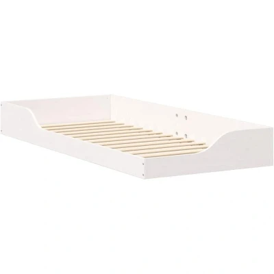 Image of vidaXL Floor Bed Frame White 80 x 210 cm Solid pine wood