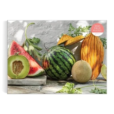 Image of Galison Melons From The Vine 1000 Piece Puzzle Featuring A Mediterranean Still Life Of Summer