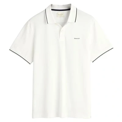 Image of GANT Tipping Rugger Polo shirt, Men&#039;s, Size: Large, Weiß