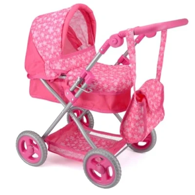 Image of Toyrific Snuggles Deluxe Dolls Pram Premium Stroller, Toy Pushchair for Kids Girls