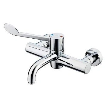 Image of Armitage Shanks Markwik 21+ panel mounted thermostatic basin mixer, single sequential lever, demountable with detachable spout. A6682AA