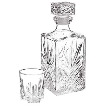 Image of Bormioli Rocco Selecta Whiskey Set Twin Pack Each Box Includes a 1L Decanter &amp; of 6 Glasses, 285ml Made in Italy