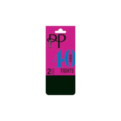 Image of Pretty Polly 40D Silk Finish Tights 2PP Bottle Green, S/M