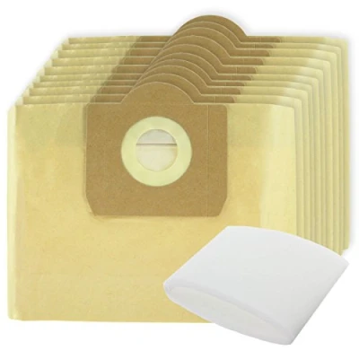 Image of Spares2go Strong Dust Bags &amp; Foam Filter Sleeve for Earlex Vacuum Cleaners (Pack of 10)