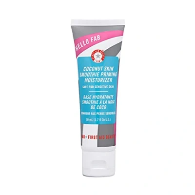 Image of First Aid Beauty Hello FAB Coconut Skin Smoothie Priming Moisturiser, 2 in 1 Moisturizer and Makeup Primer 50 mL