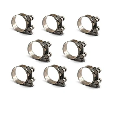 Image of 304 Stainless Steel Pack of 8 pcs Hose clamp Worm Gear Clip Pipe Size Range 20 22mm
