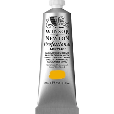 Image of Winsor &amp; Newton Professional Acrylic Paint, Cadmium Yellow Medium, 60 ml Tube