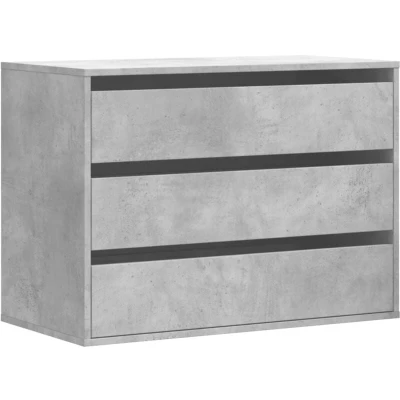 Image of vidaXL Corner Chest of Drawers Engineered Wood Concrete Grey 80 x 41 58 cm, Drawer, Storage Cabinet, Sideboard, Cabinet