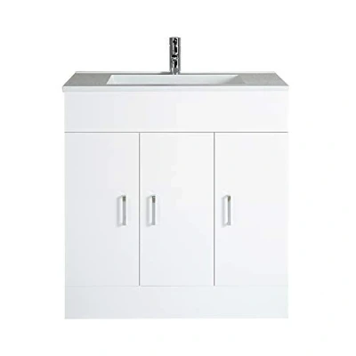 Image of Milano Lurus White 800mm Bathroom Vanity Unit Basin