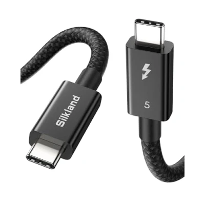 Image of Silkland Intel Certified Thunderbolt 5 Cable 1M [Upgrade Nylon, Soft, Flexible] 80Gbps Data Sync, up to 120Gbps Display Bandwidth, 240W USB C C, Compatible for 4/3, USB4,
