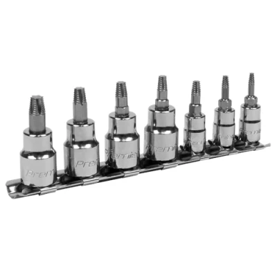 Image of Sealey Premier TRX Star* Socket Bit Set Lock On™ 7pc 1/4&quot; &amp; 3/8&quot;Sq Drive