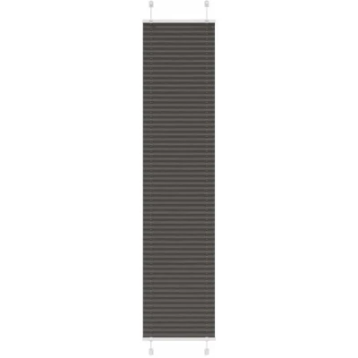 Image of vidaXL Pleated Blind Black 45x200 cm Fabric Width 44.4 Polyester