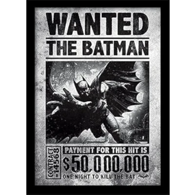 Image of DC Comics FP11085P PL Batman Arkham Origins 30 X 40 cm &quot;Wanted&quot; Framed Print