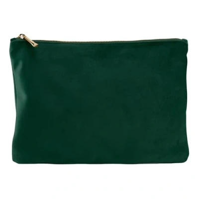 Image of BagBase Polyester Velvet Accessory Pouch Large Dark Emerald, Bag and Office Organiser for Men Women Car Keys Wash
