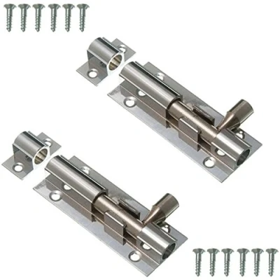 Image of 2X Chrome 63mm Door Slide Bolts 2.5&quot; Latch Locks with Screws