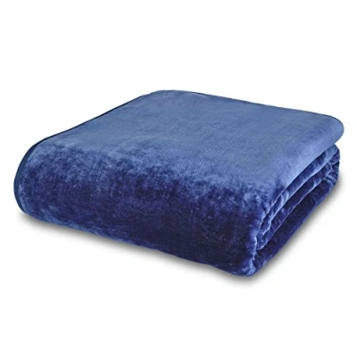 Image of Olivia Rocco Super Soft Raschel Sofa Bed Throw, Faux Fur Mink Blanket Settee Throws, Double King Size, Navy, x Large 200 240 cm