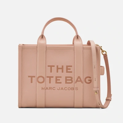 Image of Marc Jacobs The Leather Medium Tote Bag Colour : Light Pink, Size One