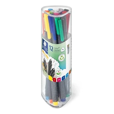 Image of Staedtler 334 PR12 triplus Fineliner Triangular 0.3 mm Pack of 12 in Transparent Case